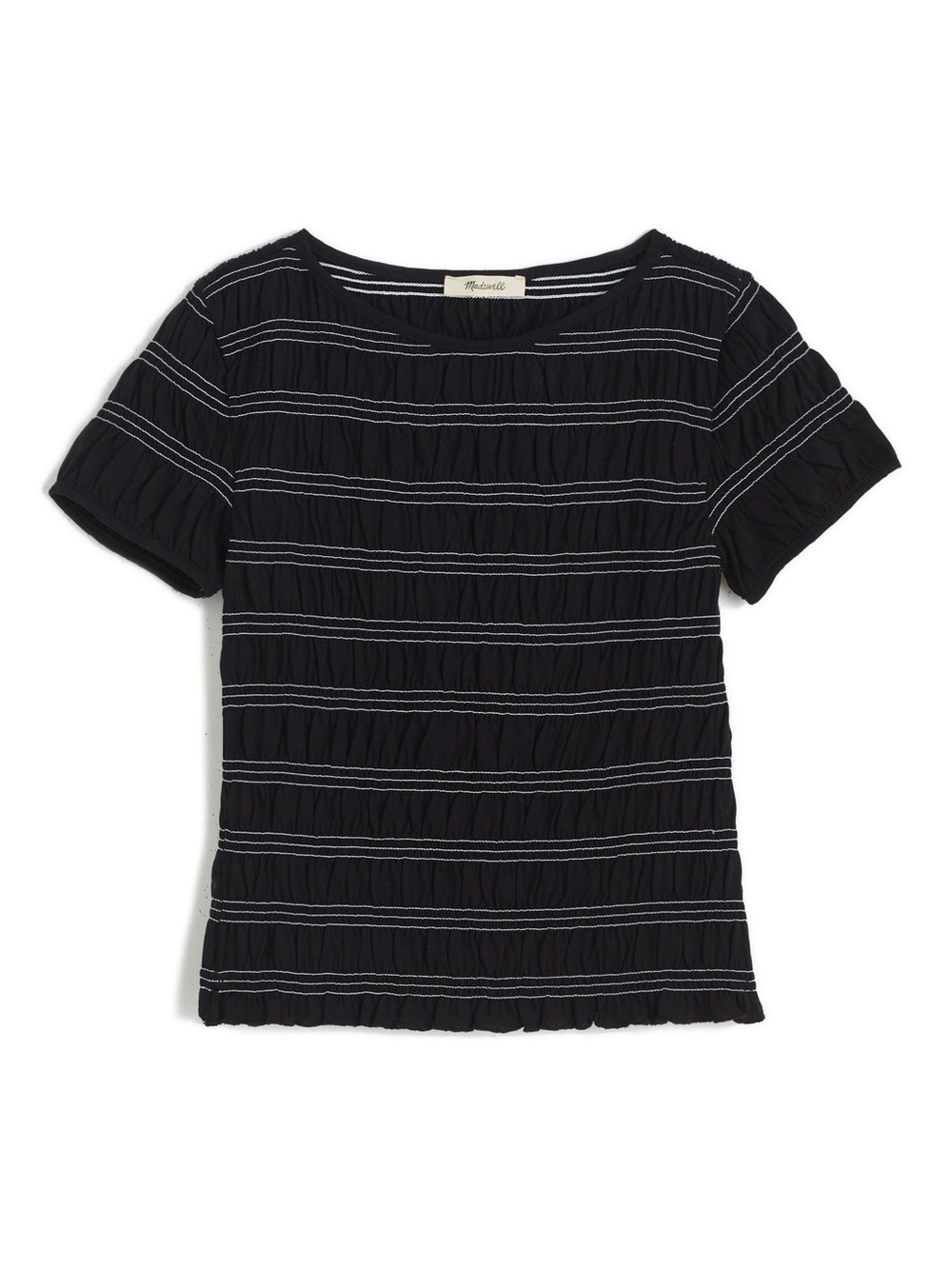 Madewell Smocked Short Sleeve Top